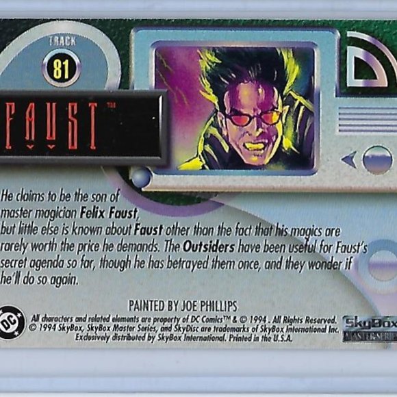 DC Comics SkyBox Master Series Trading Card  - Faust to - Picture 4 of 8